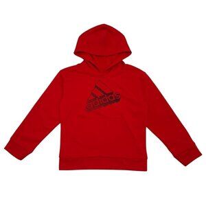 Adidas Kids Red Hoodie Sweatshirt Size 6 Regular Fit 100% Polyester.